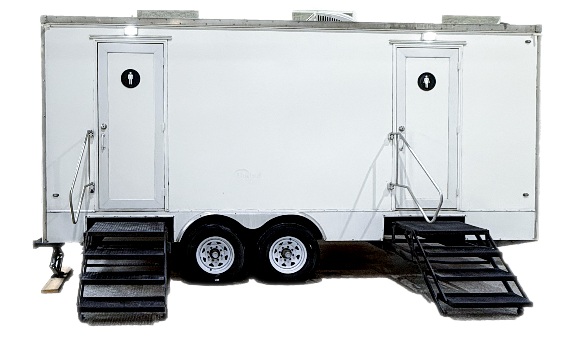 Premier Restroom Trailers luxury portable restroom trailer available for rent in Tyler and Frankston, Texas
